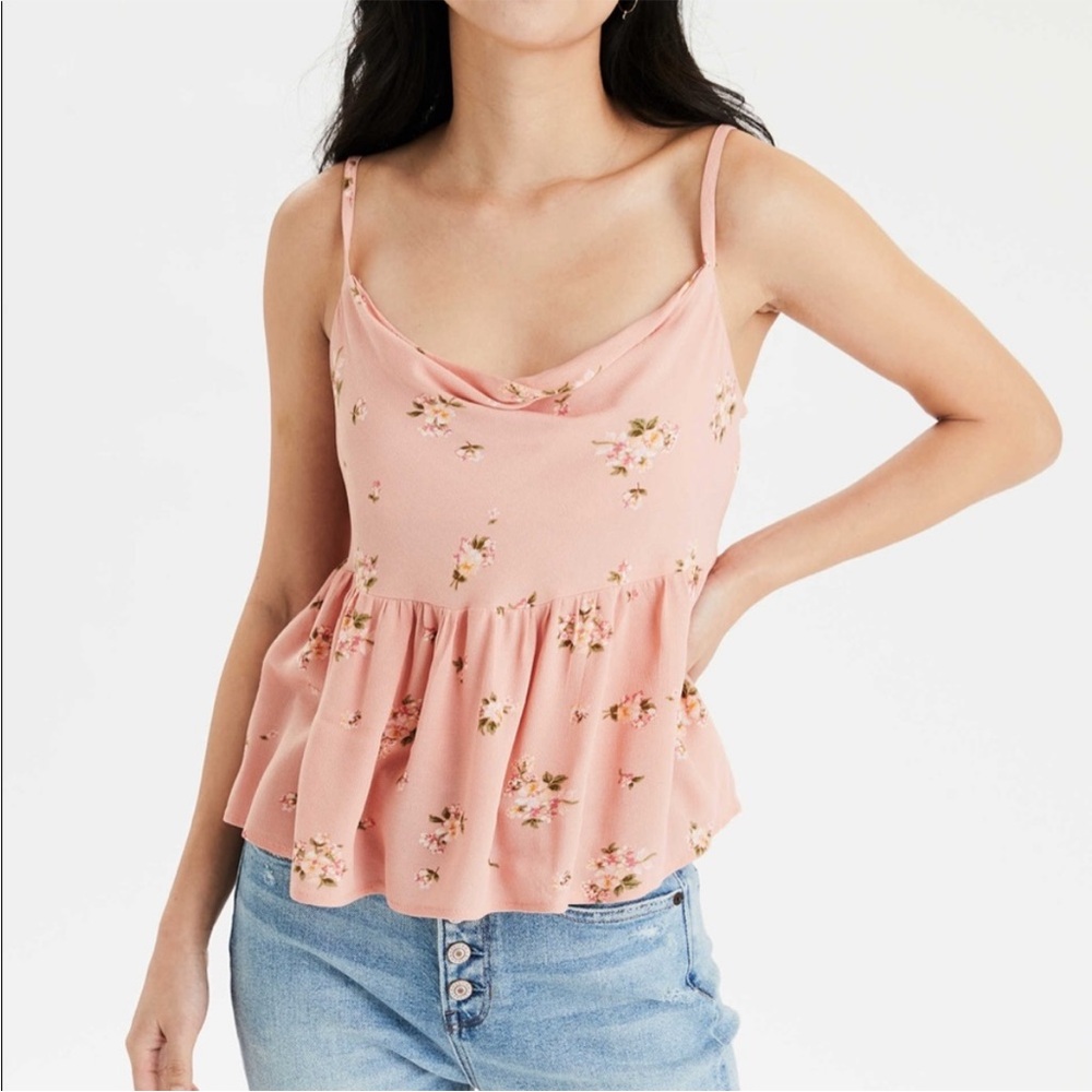 American Eagle Outfitters Pink Floral Tank Top